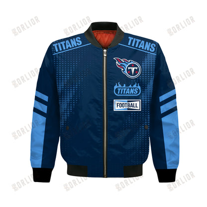 Tennessee Titans Football Team 2024 - 25 The Light Of The Star Bomber Jacket