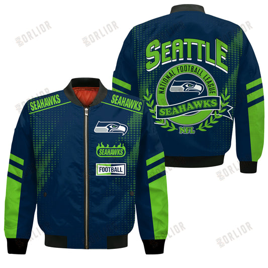 Seattle Seahawks Football Team 2024 - 25 The Light Of The Star Bomber Jacket