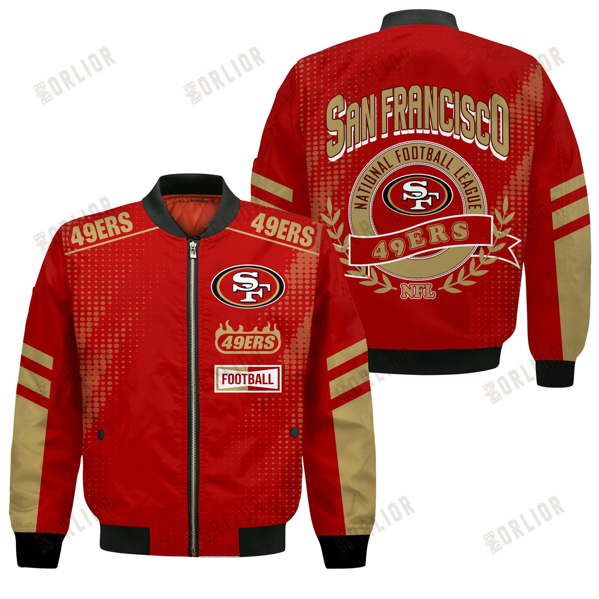 San Francisco 49ers Football Team 2024 - 25 The Light Of The Star Bomber Jacket