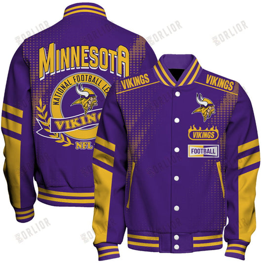 Minnesota Vikings Football Team 2024 - 25 The Light Of The Star Unisex Varsity Jacket