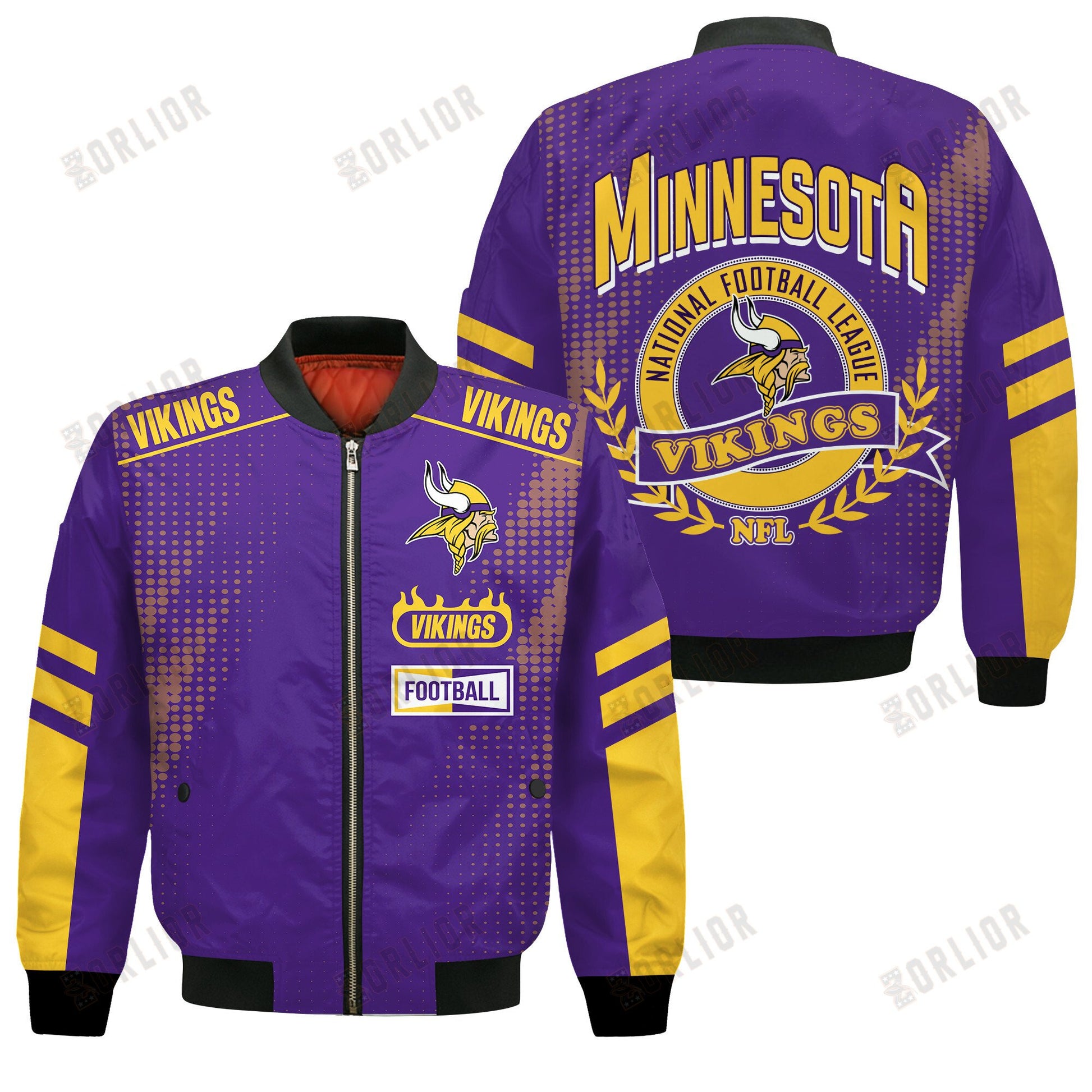 Minnesota Vikings Football Team 2024 - 25 The Light Of The Star Bomber Jacket