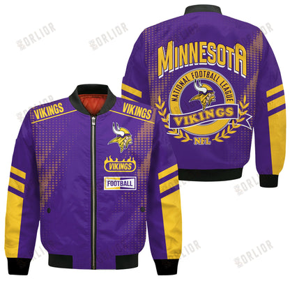 Minnesota Vikings Football Team 2024 - 25 The Light Of The Star Bomber Jacket