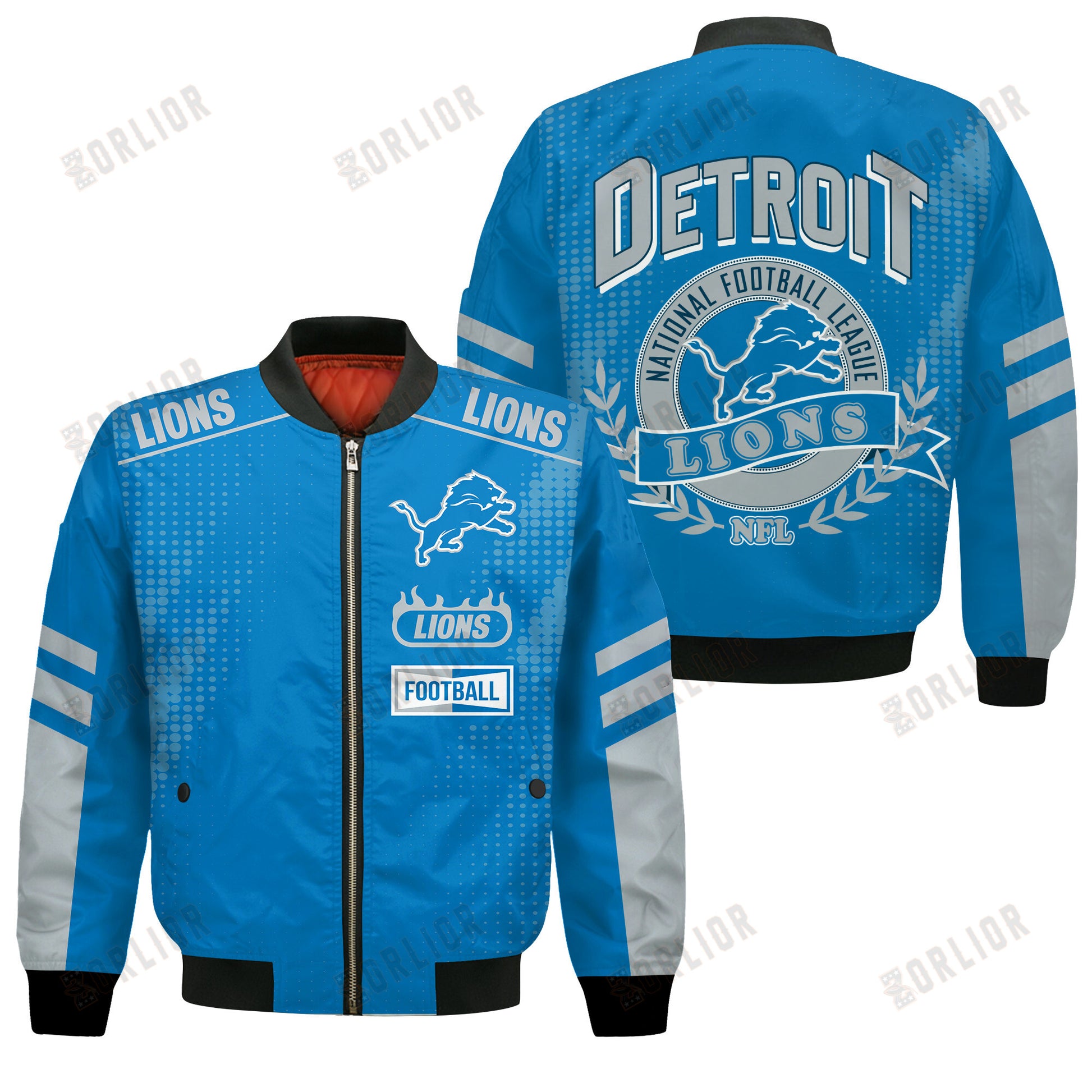 Detroit Lions Football Team 2024 - 25 The Light Of The Star Bomber Jacket