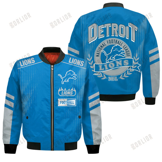 Detroit Lions Football Team 2024 - 25 The Light Of The Star Bomber Jacket