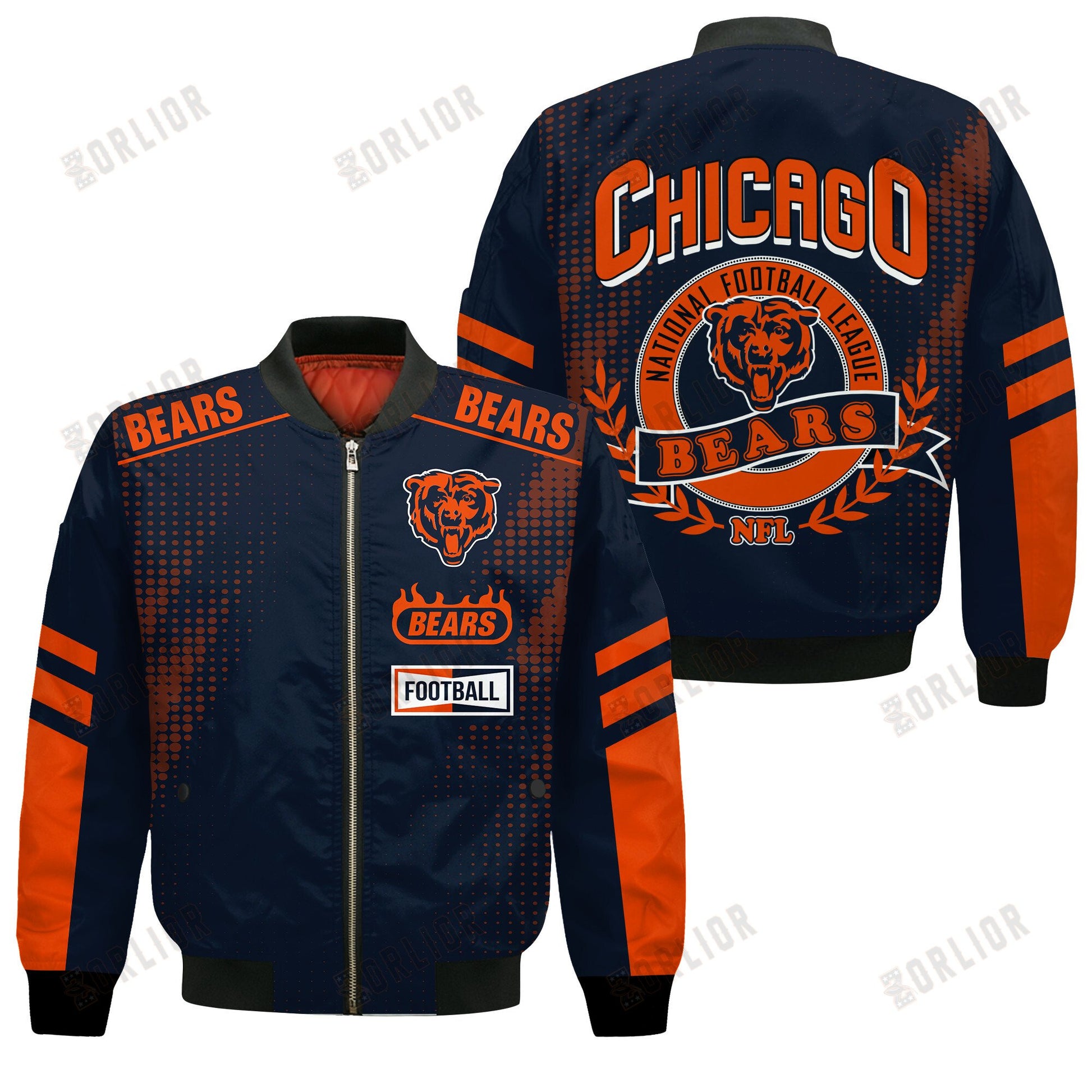 Chicago Bears Football Team 2024 - 25 The Light Of The Star Bomber Jacket