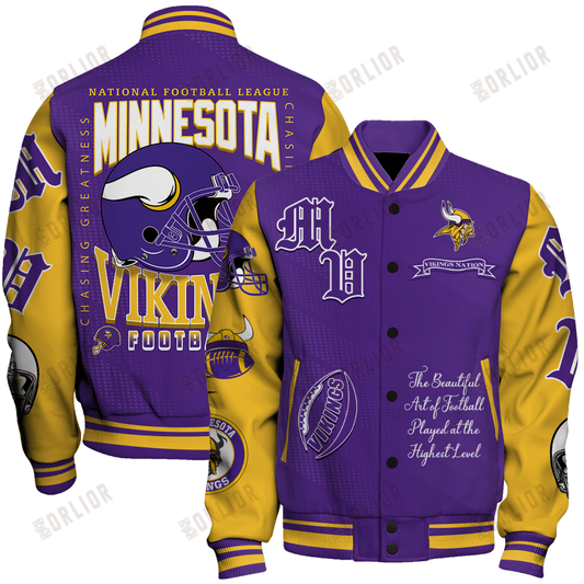 Minnesota Vikings  2024 American Football Conference Unisex Varsity Jacket V3
