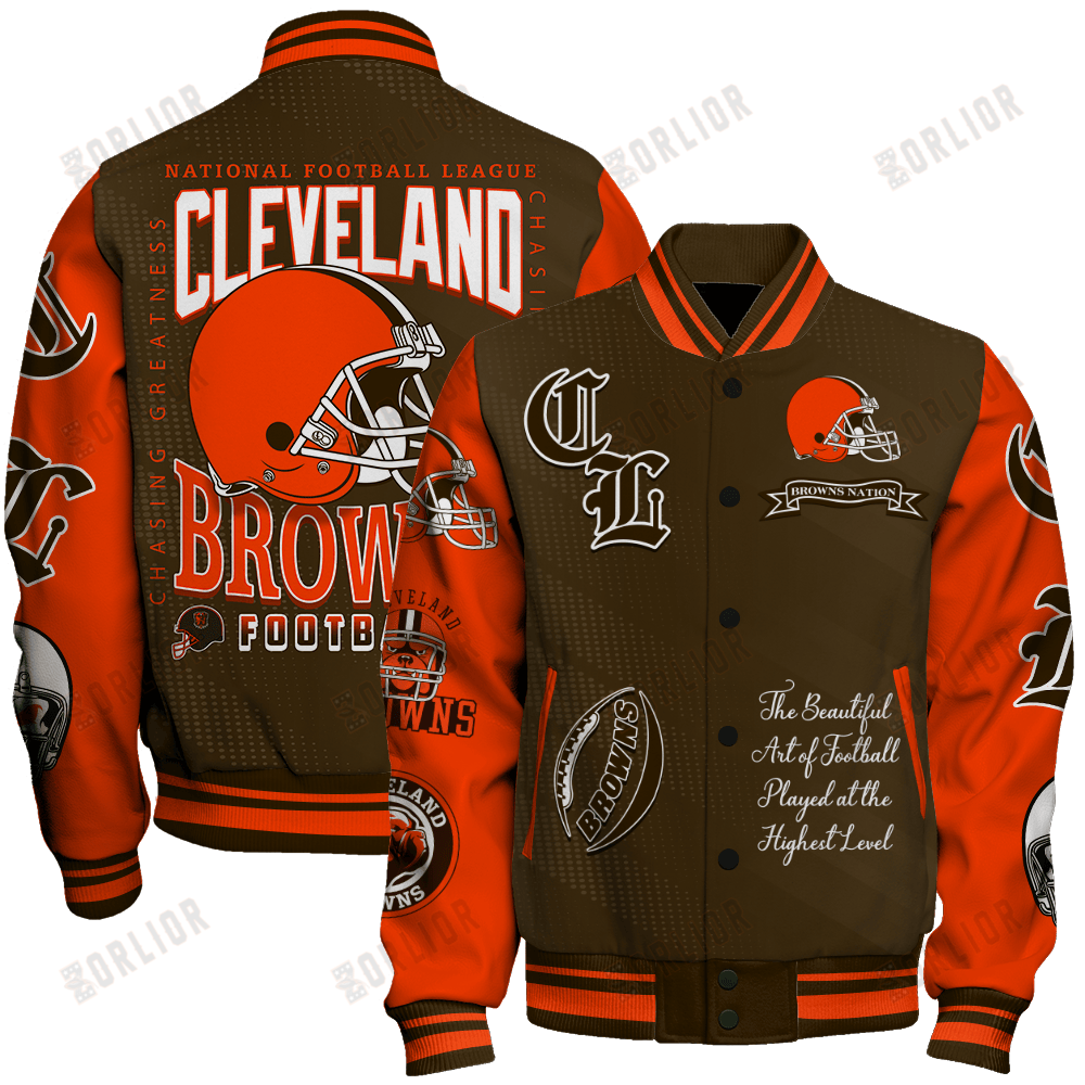 Cleveland Browns  2024 American Football Conference Unisex Varsity Jacket V3