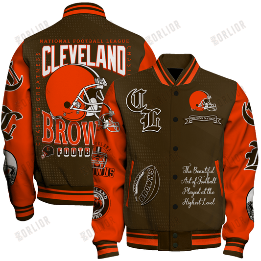 Cleveland Browns  2024 American Football Conference Unisex Varsity Jacket V3