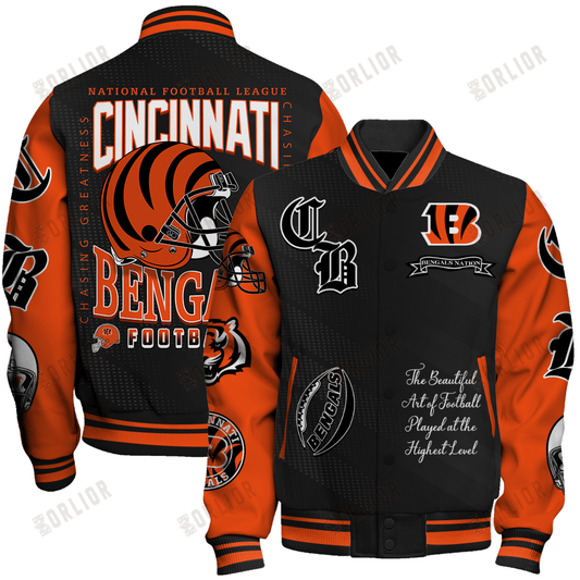 Cincinnati Bengals  2024 American Football Conference Unisex Varsity Jacket V3