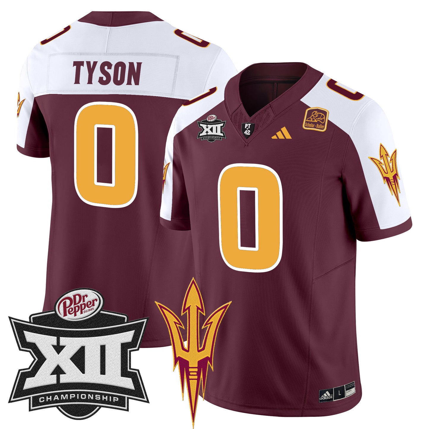 Sun Devils 2024 Big 12 Championship Patch Vapor Limited Jersey - All Stitched