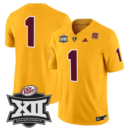 Sun Devils 2024 Big 12 Championship Patch Vapor Limited Jersey - All Stitched