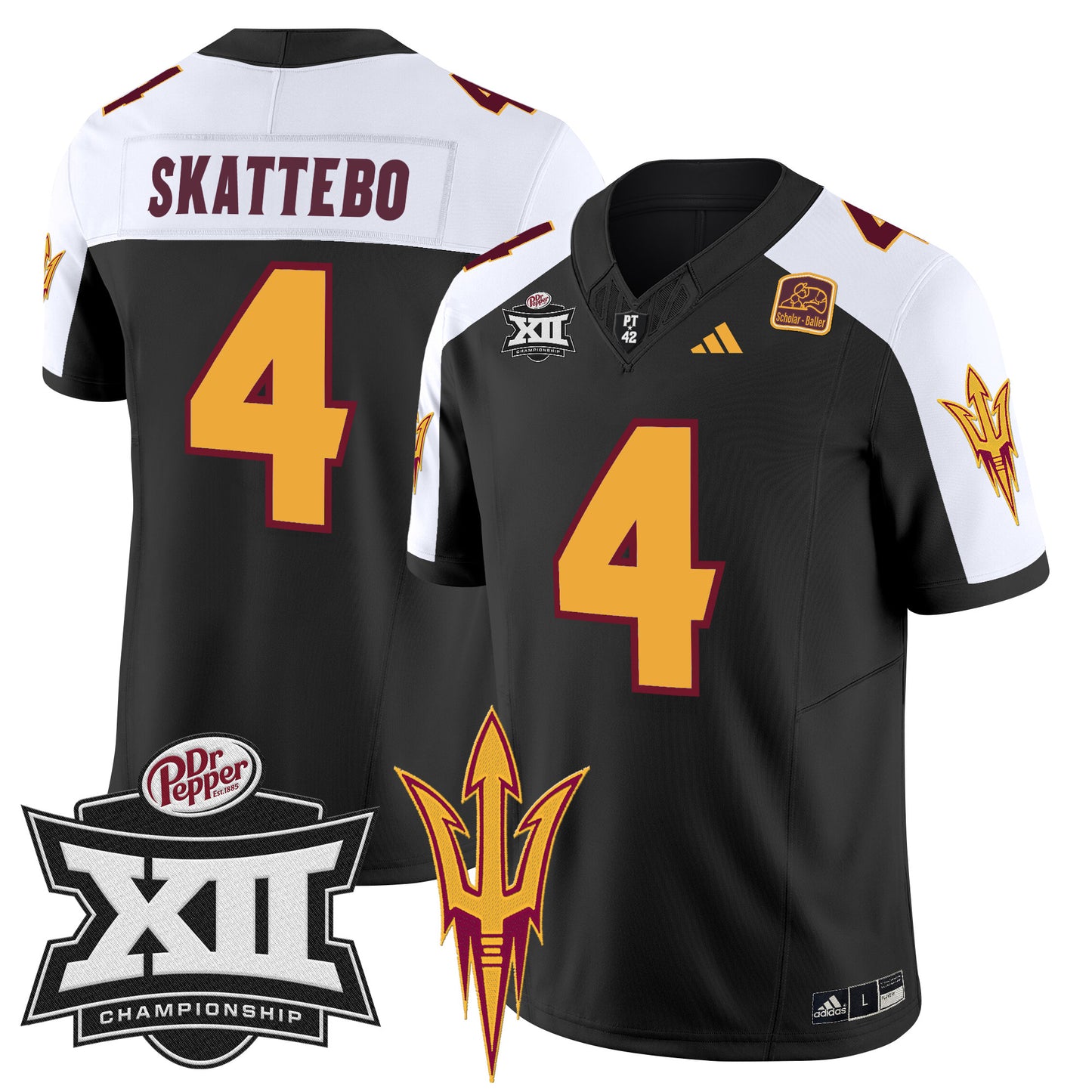 Sun Devils 2024 Big 12 Championship Patch Vapor Limited Jersey - All Stitched