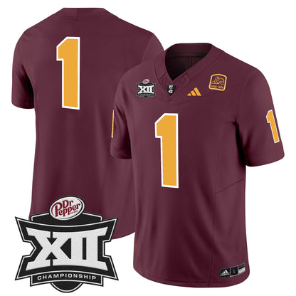 Sun Devils 2024 Big 12 Championship Patch Vapor Limited Jersey - All Stitched