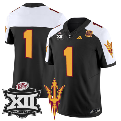 Sun Devils 2024 Big 12 Championship Patch Vapor Limited Jersey - All Stitched