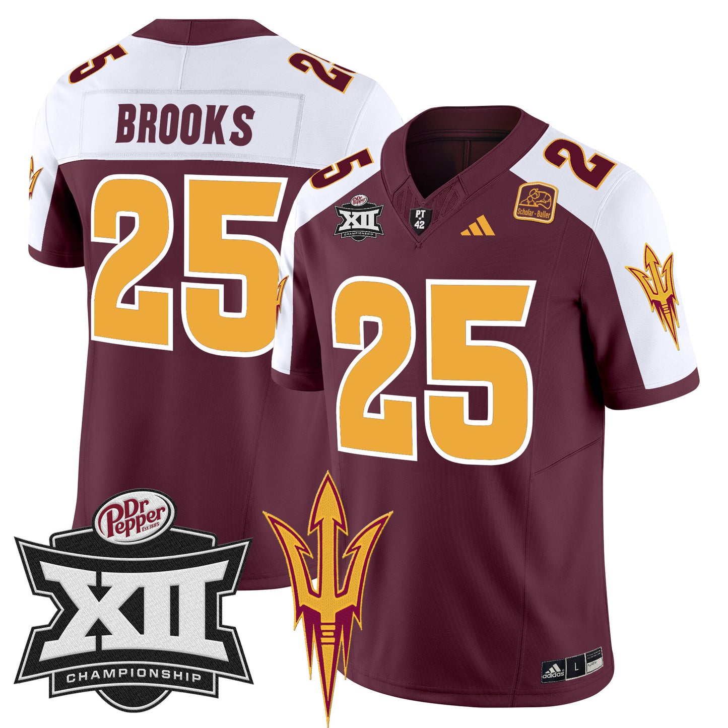 Sun Devils 2024 Big 12 Championship Patch Vapor Limited Jersey - All Stitched