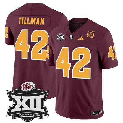 Sun Devils 2024 Big 12 Championship Patch Vapor Limited Jersey - All Stitched