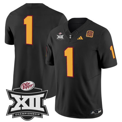 Sun Devils 2024 Big 12 Championship Patch Vapor Limited Jersey - All Stitched