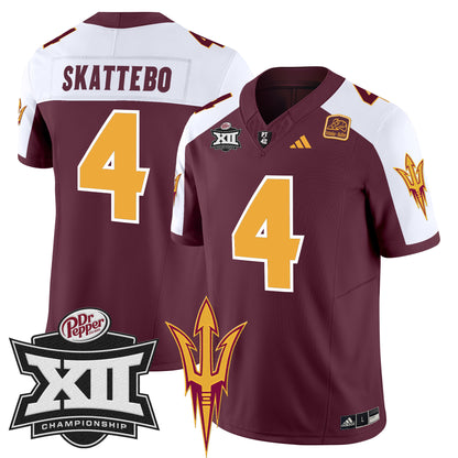 Sun Devils 2024 Big 12 Championship Patch Vapor Limited Jersey - All Stitched