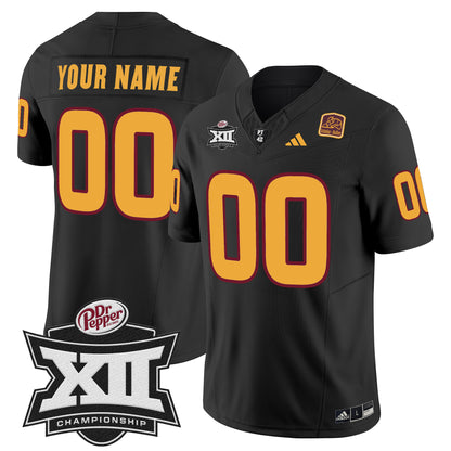 Sun Devils 2024 Big 12 Championship Patch Vapor Limited Custom Jersey - All Stitched