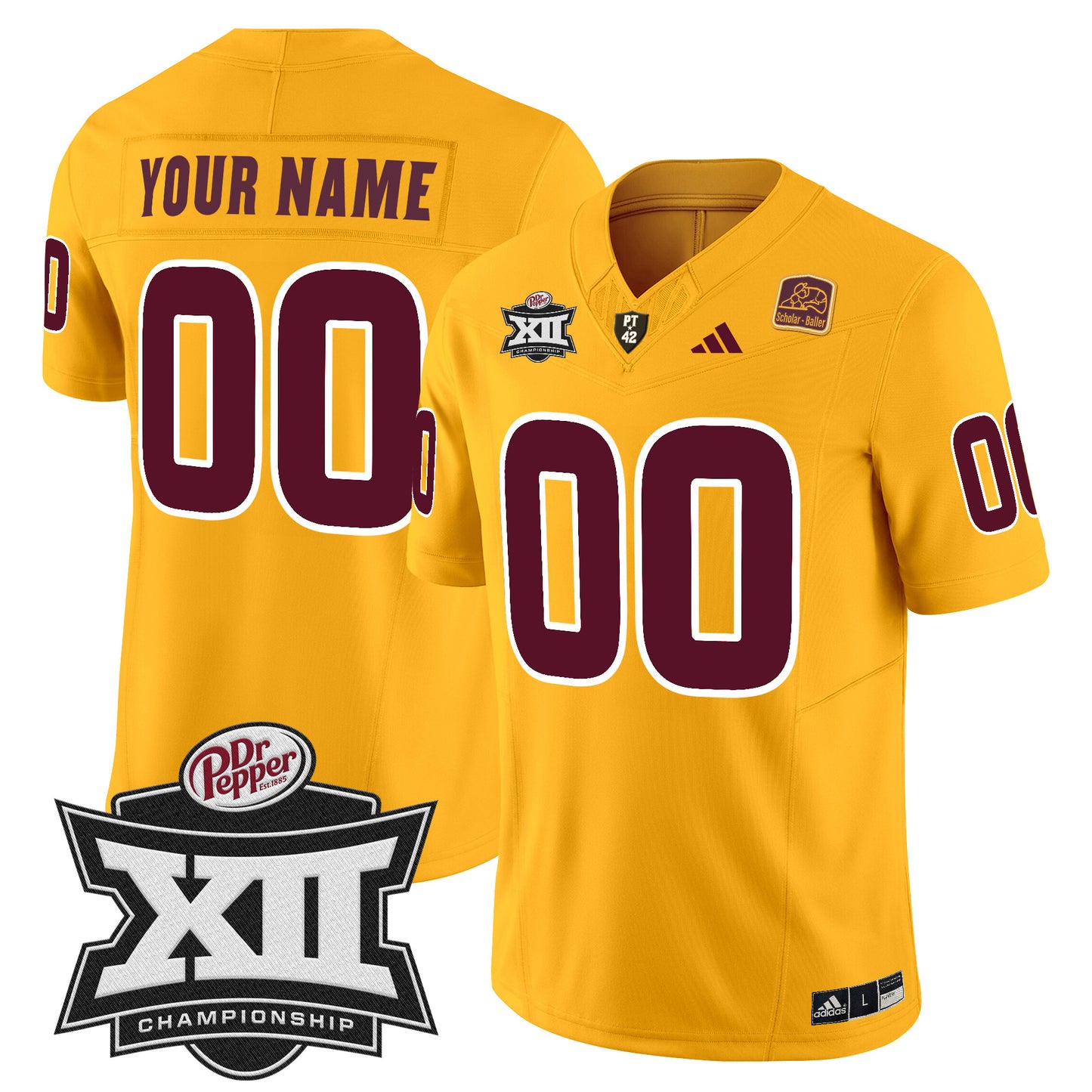 Sun Devils 2024 Big 12 Championship Patch Vapor Limited Custom Jersey - All Stitched