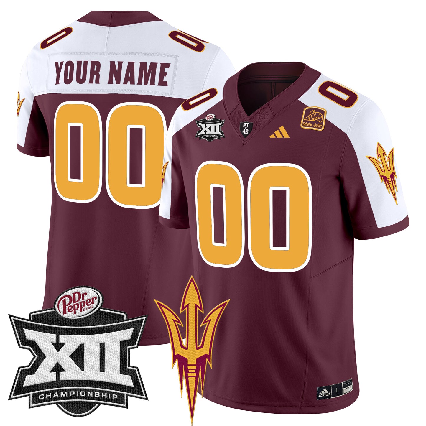 Sun Devils 2024 Big 12 Championship Patch Vapor Limited Custom Jersey - All Stitched