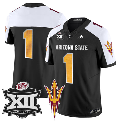 Sun Devils 2024 Big 12 Championship Patch Vapor Limited Jersey V2 - All Stitched