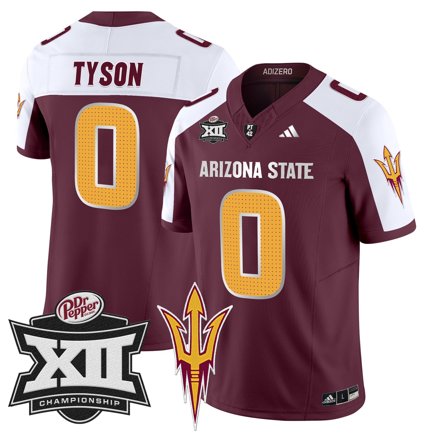 Sun Devils 2024 Big 12 Championship Patch Vapor Limited Jersey V2 - All Stitched