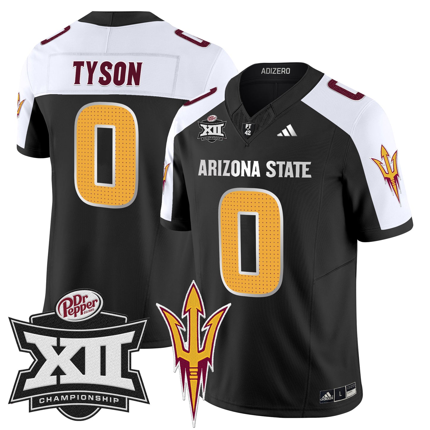 Sun Devils 2024 Big 12 Championship Patch Vapor Limited Jersey V2 - All Stitched