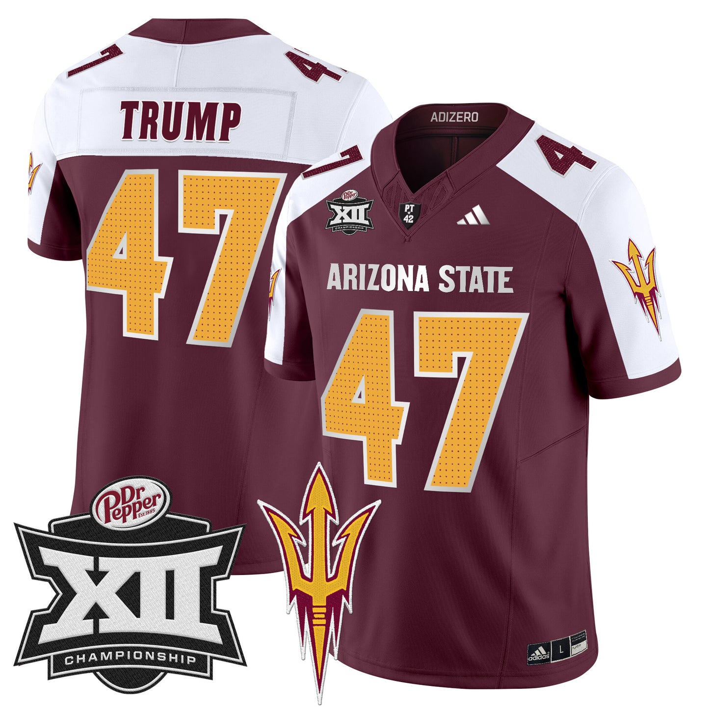 Sun Devils 2024 Big 12 Championship Patch Vapor Limited Jersey V2 - All Stitched