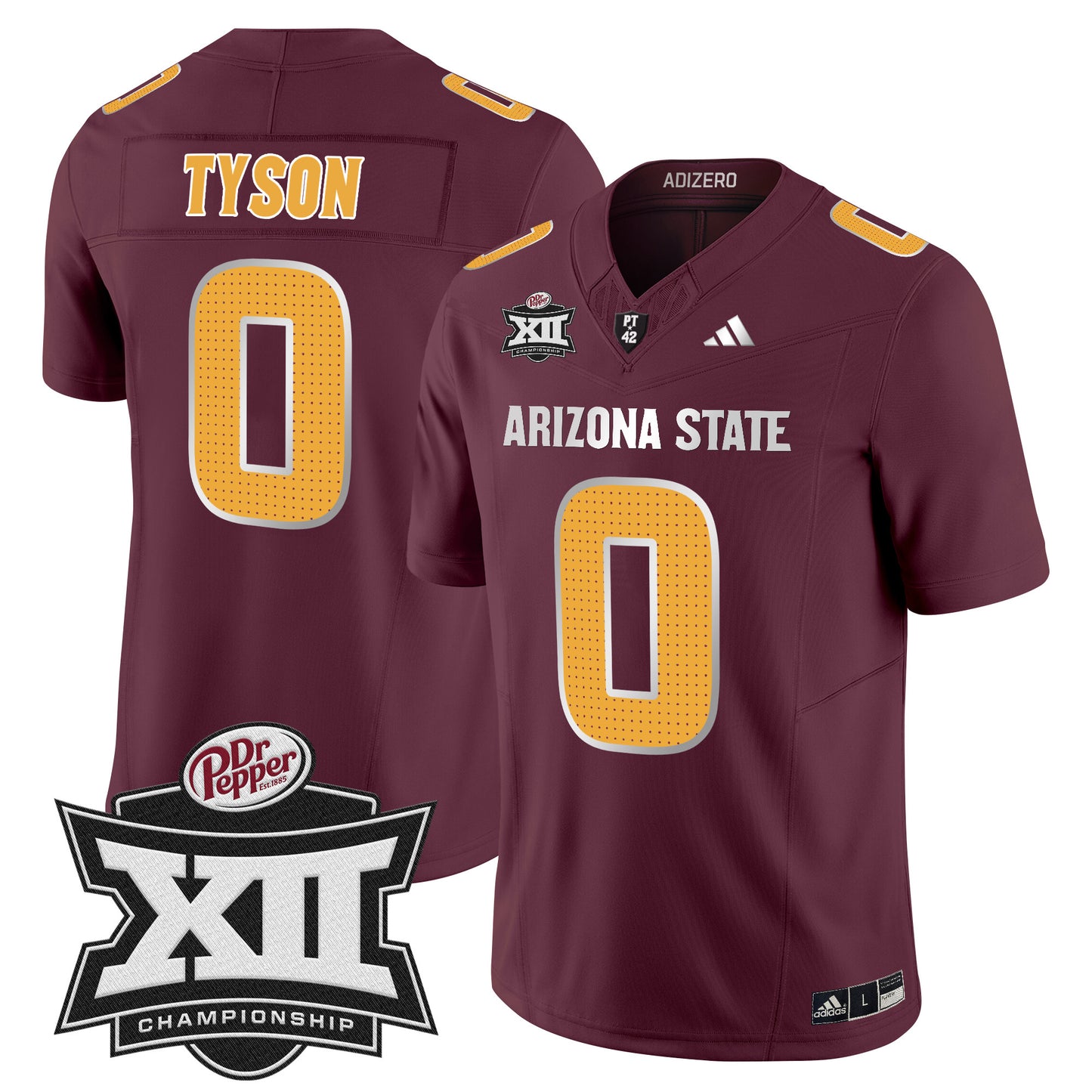 Sun Devils 2024 Big 12 Championship Patch Vapor Limited Jersey V2 - All Stitched