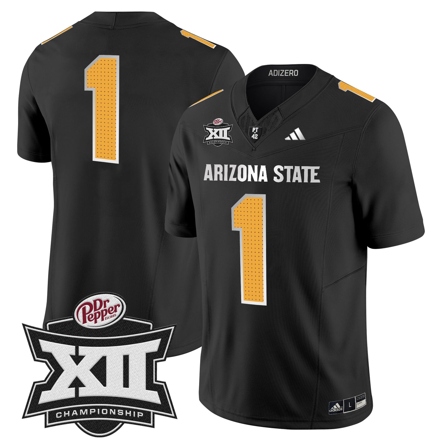 Sun Devils 2024 Big 12 Championship Patch Vapor Limited Jersey V2 - All Stitched