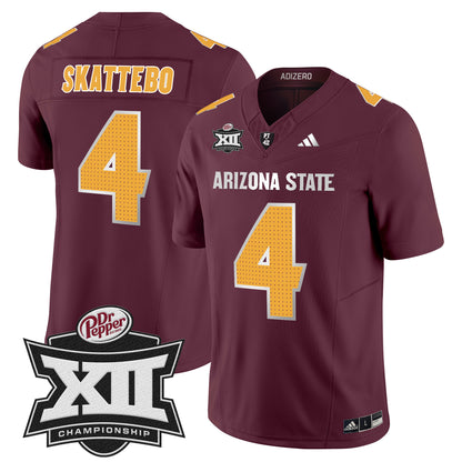 Sun Devils 2024 Big 12 Championship Patch Vapor Limited Jersey V2 - All Stitched