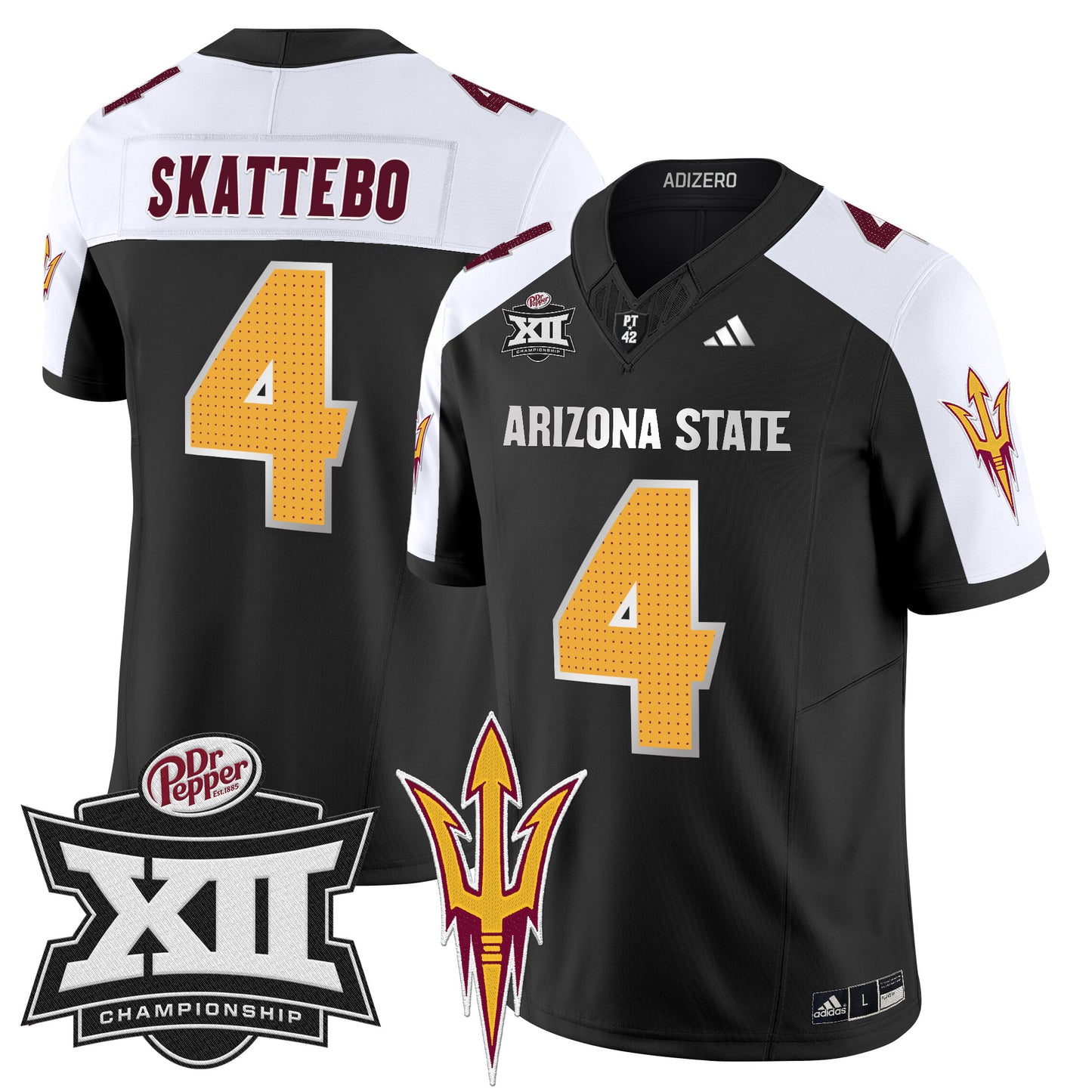 Sun Devils 2024 Big 12 Championship Patch Vapor Limited Jersey V2 - All Stitched