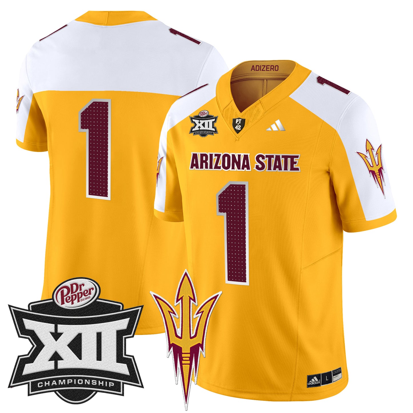 Sun Devils 2024 Big 12 Championship Patch Vapor Limited Jersey V2 - All Stitched