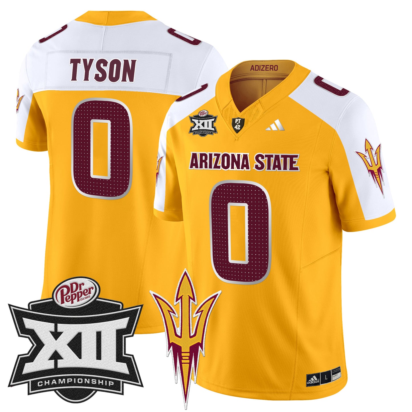 Sun Devils 2024 Big 12 Championship Patch Vapor Limited Jersey V2 - All Stitched