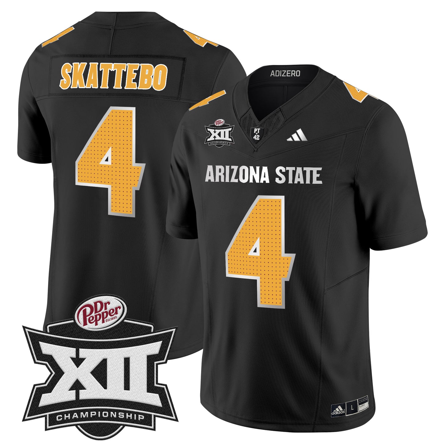 Sun Devils 2024 Big 12 Championship Patch Vapor Limited Jersey V2 - All Stitched