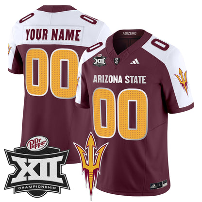 Sun Devils 2024 Big 12 Championship Patch Vapor Limited Custom Jersey V2 - All Stitched