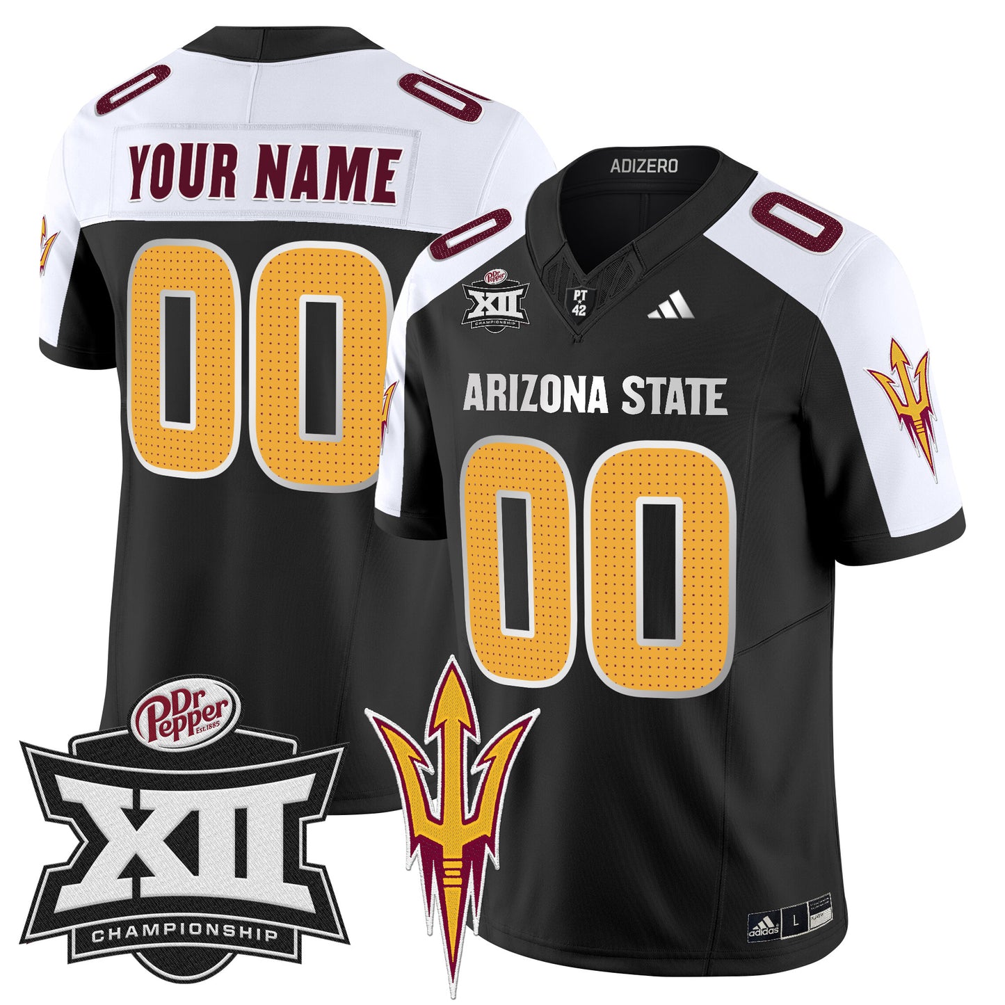 Sun Devils 2024 Big 12 Championship Patch Vapor Limited Custom Jersey V2 - All Stitched