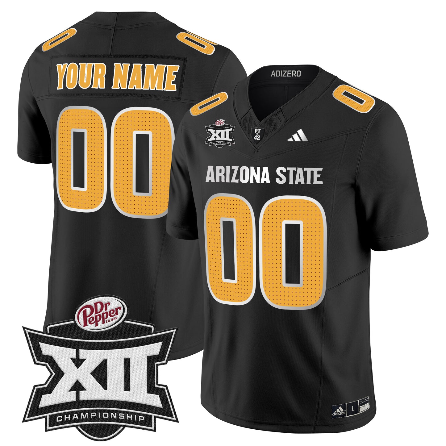 Sun Devils 2024 Big 12 Championship Patch Vapor Limited Custom Jersey V2 - All Stitched