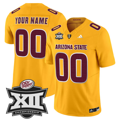 Sun Devils 2024 Big 12 Championship Patch Vapor Limited Custom Jersey V2 - All Stitched