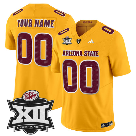 Sun Devils 2024 Big 12 Championship Patch Vapor Limited Custom Jersey V2 - All Stitched