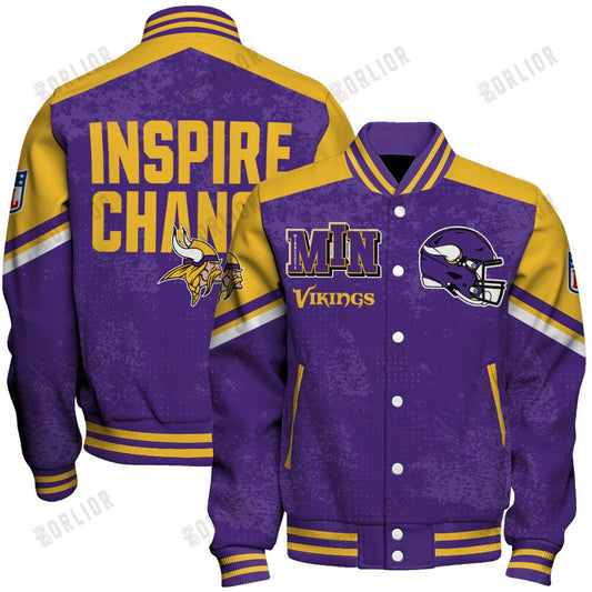 Minnesota Vikings Football Team 2024 - 25 Immortal Style Unisex Varsity Jacket
