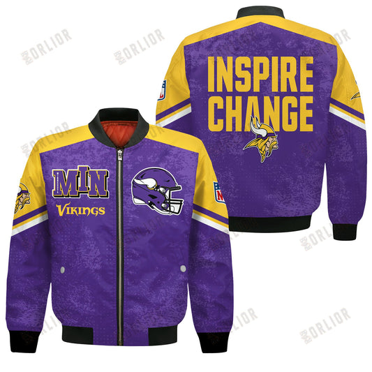 Minnesota Vikings Football Team 2024 - 25 Immortal Style Bomber Jacket