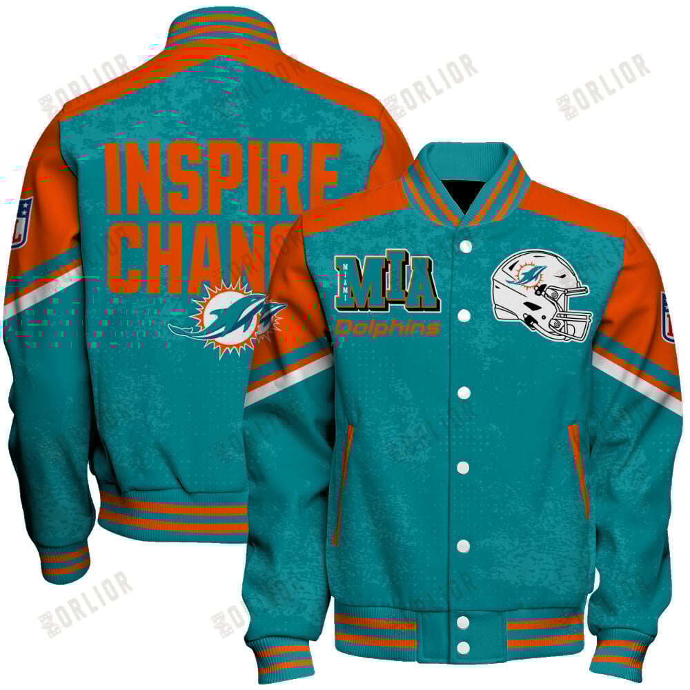 Miami Dolphins Football Team 2024 - 25 Immortal Style Unisex Varsity Jacket