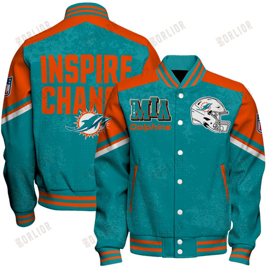 Miami Dolphins Football Team 2024 - 25 Immortal Style Unisex Varsity Jacket