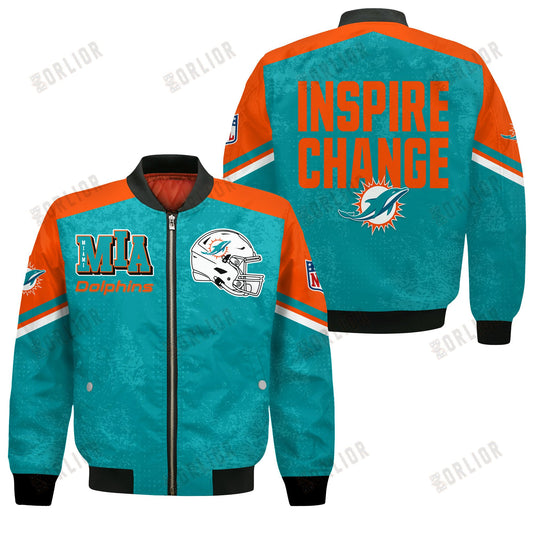 Miami Dolphins Football Team 2024 - 25 Immortal Style Bomber Jacket