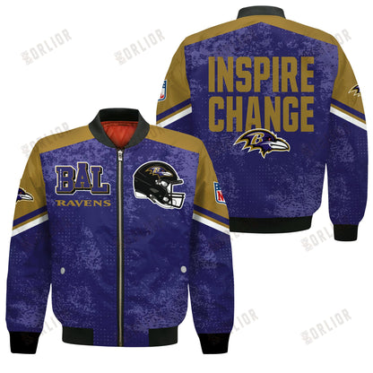 Baltimore Ravens Football Team 2024 - 25 Immortal Style Bomber Jacket