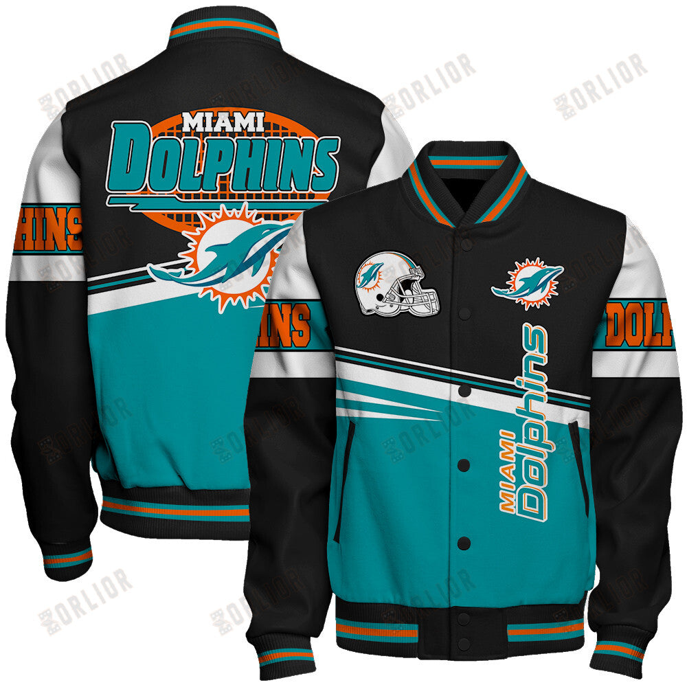 Miami Dolphins Football Team 2024 - 25 Second Family Unisex Varsity Jacket