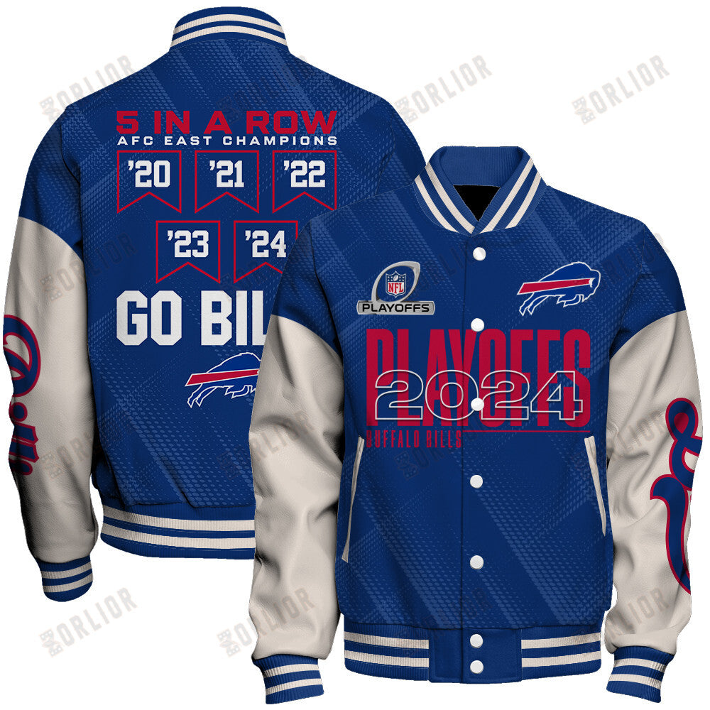 Buffalo Bills 5 In A Row AFC EAST Champions Unisex Varsity Jacket