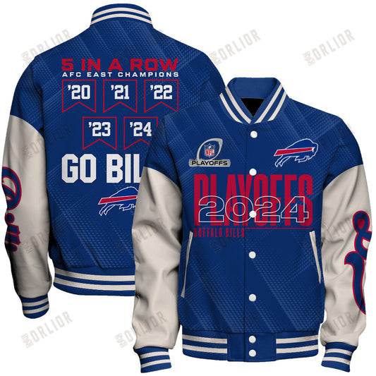 Buffalo Bills 5 In A Row AFC EAST Champions Unisex Varsity Jacket